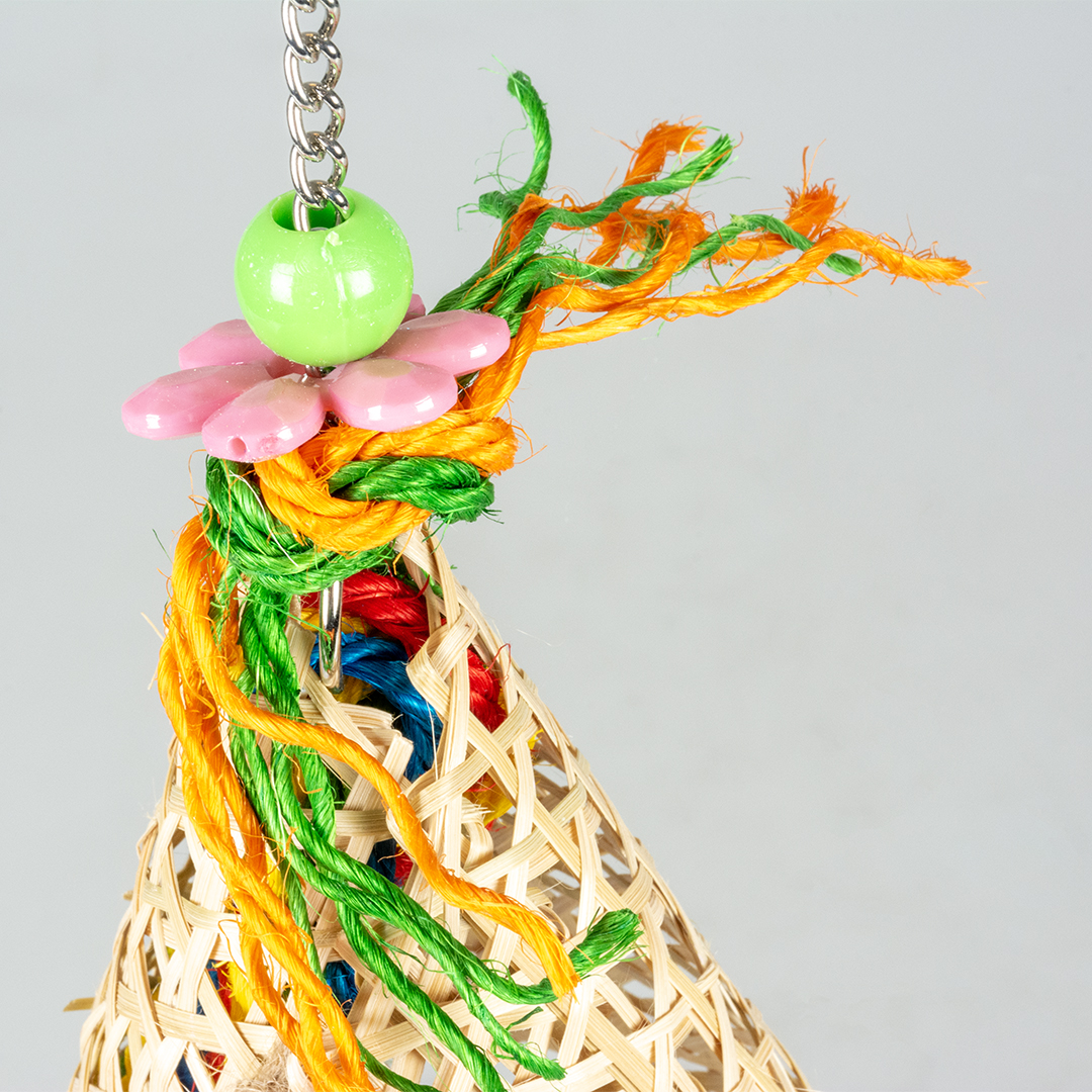 Forage cornet en bambou & étoiles minérales multicolore - Detail 2