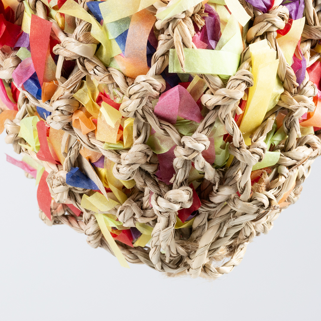 Shreddy pinata with seagrass, paper & wood multicolour - Detail 1