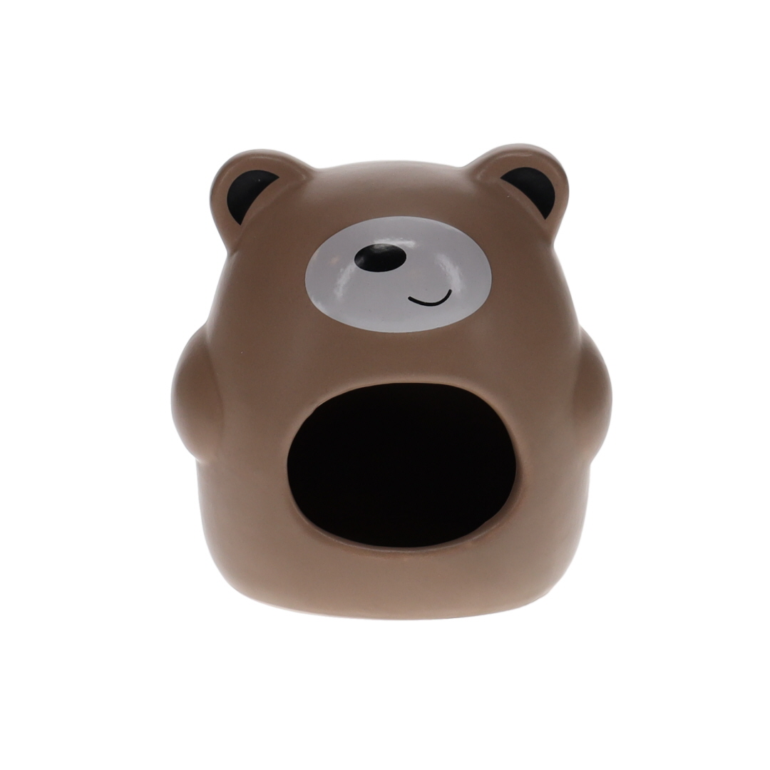 Small animal house stone bear brown - Facing