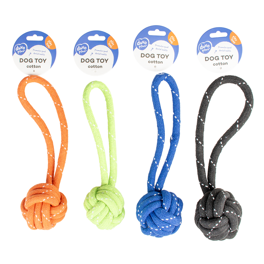 Scooby rope dummy ball with loop mixed colors - Verpakkingsbeeld