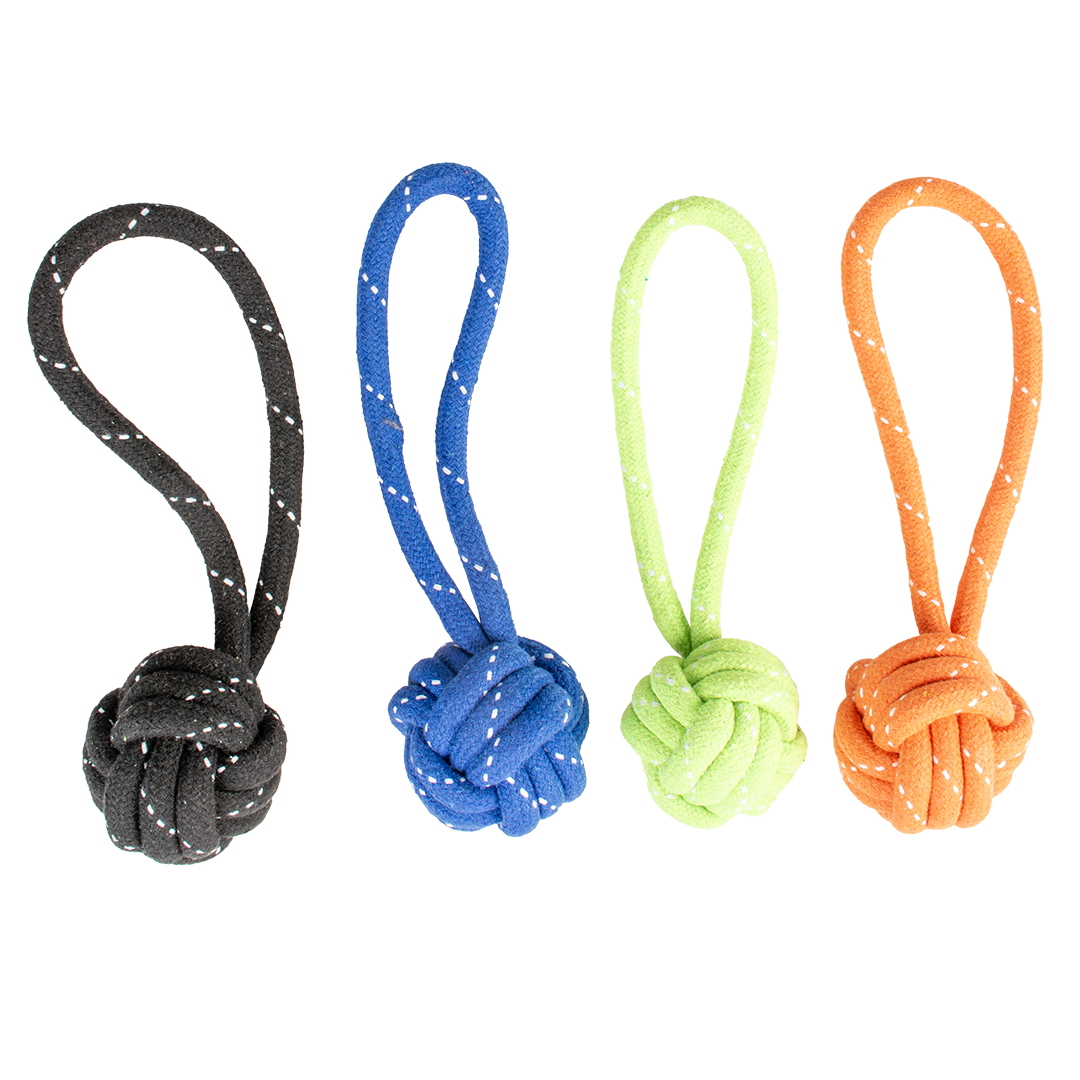 Scooby rope dummy ball with loop mixed colors - Product shot