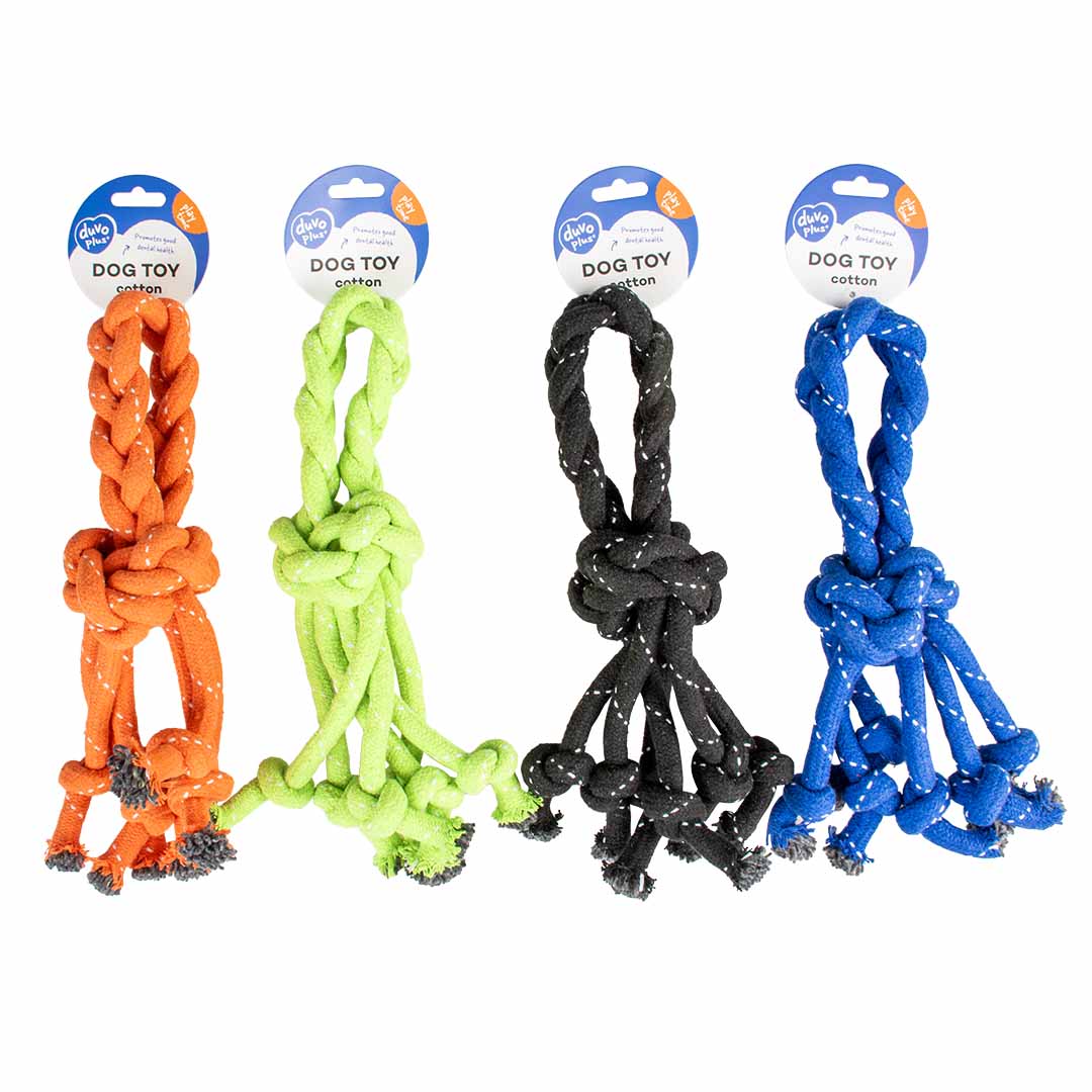 Scooby rope knot with loop mixed colors - Facing