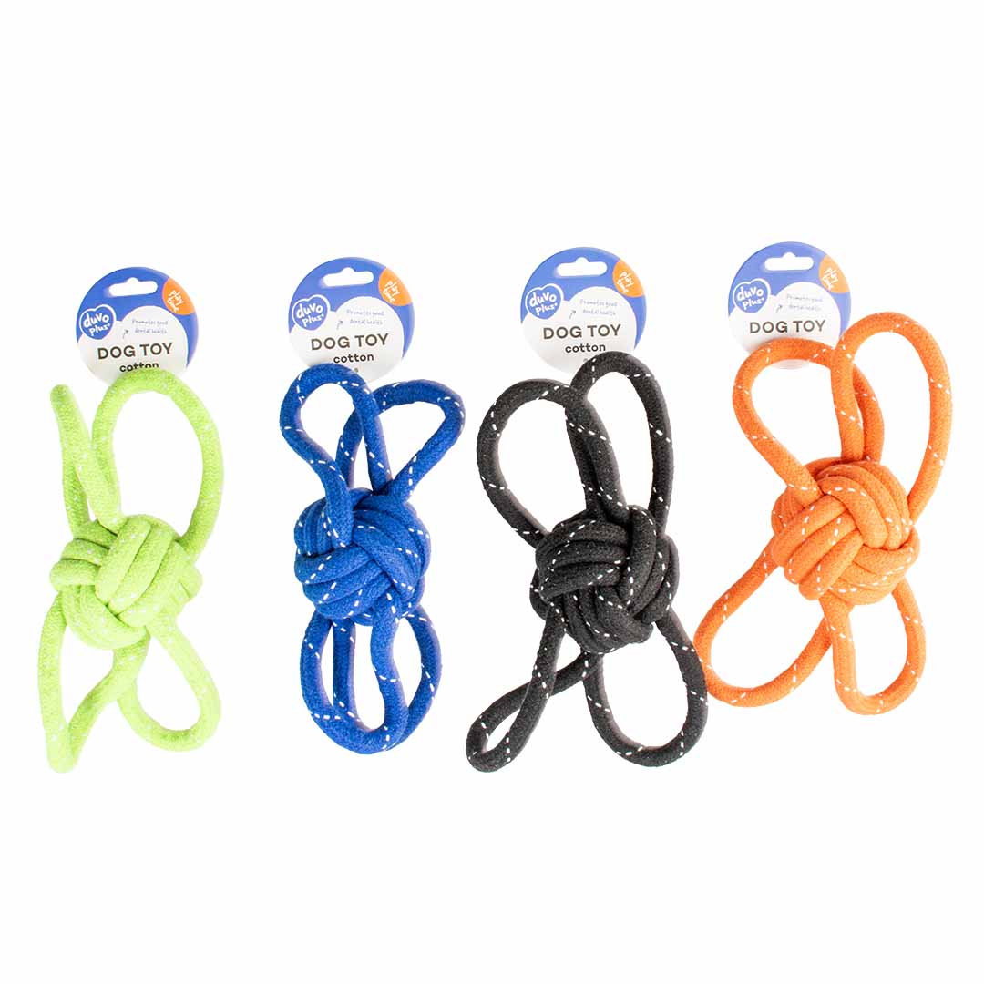 Scooby corde balle avec 4 boucles couleurs mélangées - Product shot