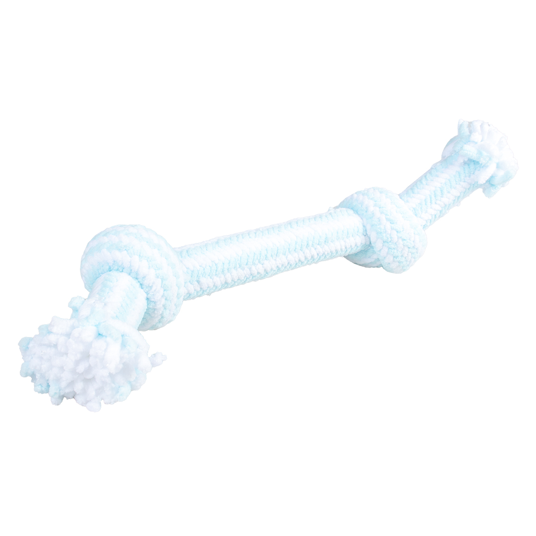 Puppy soft seil mit 2 knoten blau/weiss - Product shot