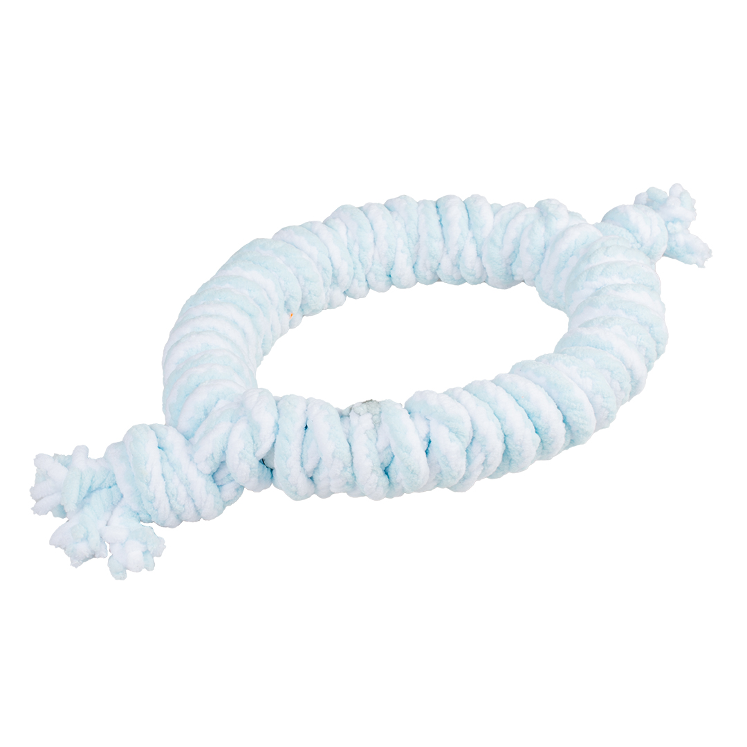 Puppy soft touwring blauw/wit - Product shot