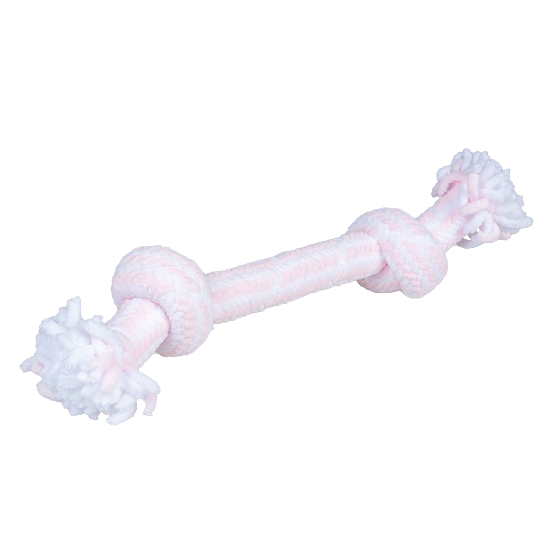 Puppy soft seil mit 2 knoten rosa/weiss - Product shot