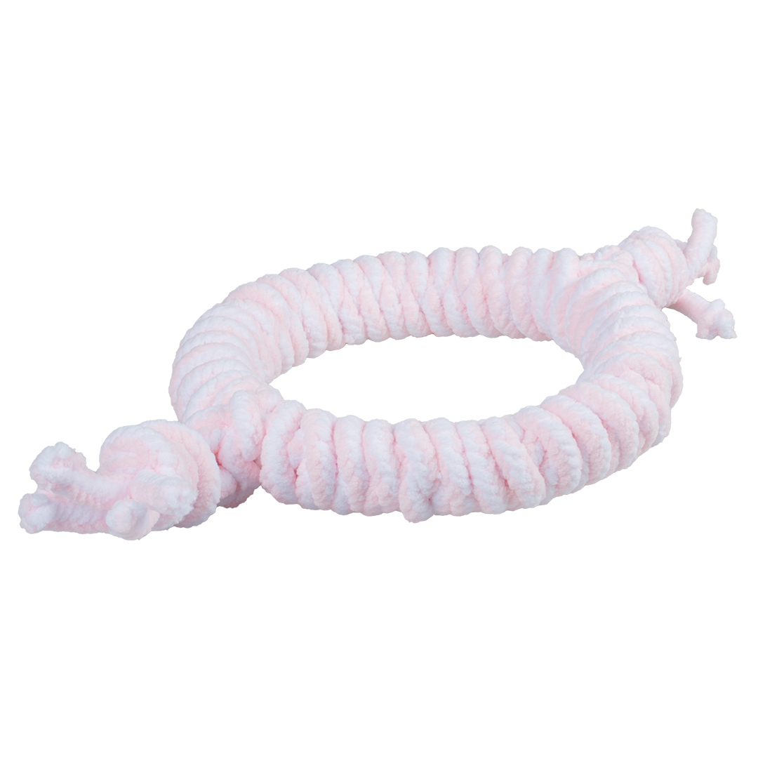 Puppy soft touwring roze/wit - Product shot
