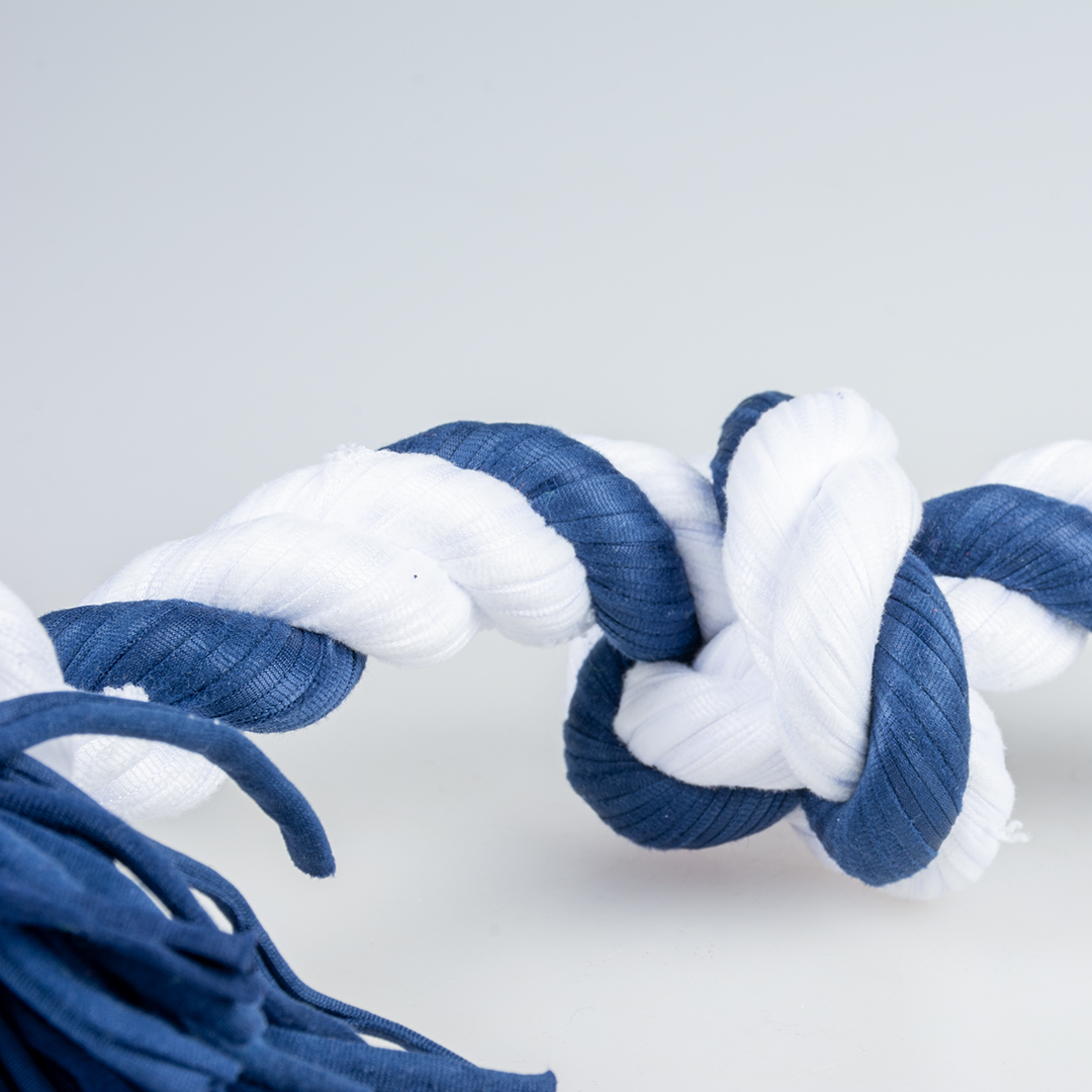 Sweater corde avec 3 nœuds bleu/blanc - Detail 1