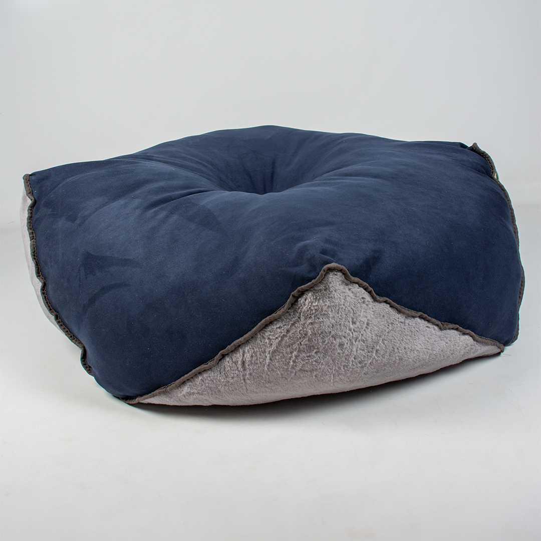 Pouf round duotex eco blue/grey - Detail 2