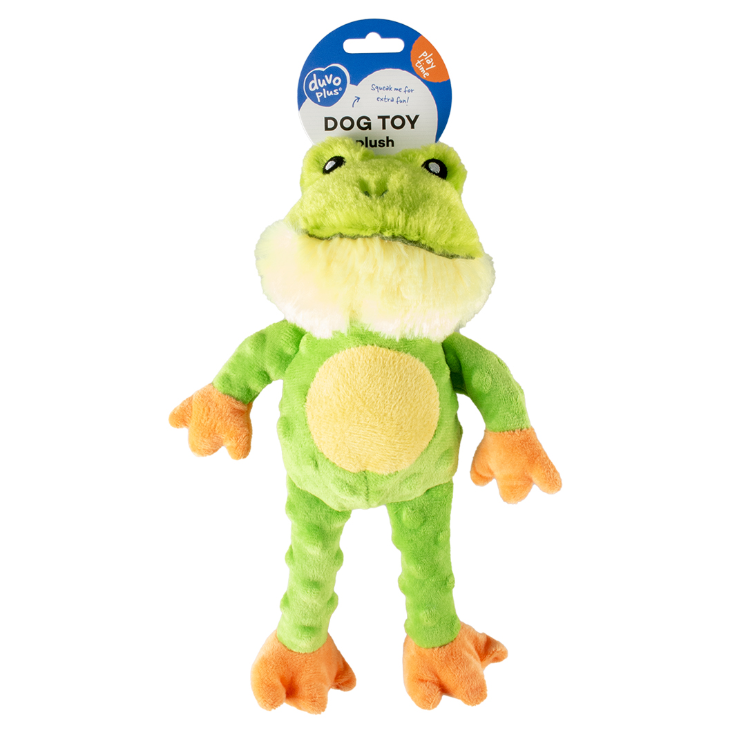 Peluche grenouille crackle vert - Facing