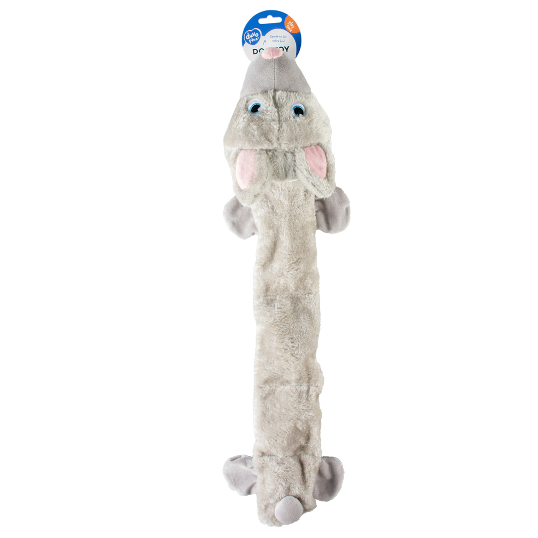 Peluche lapin squeaky gris - Facing