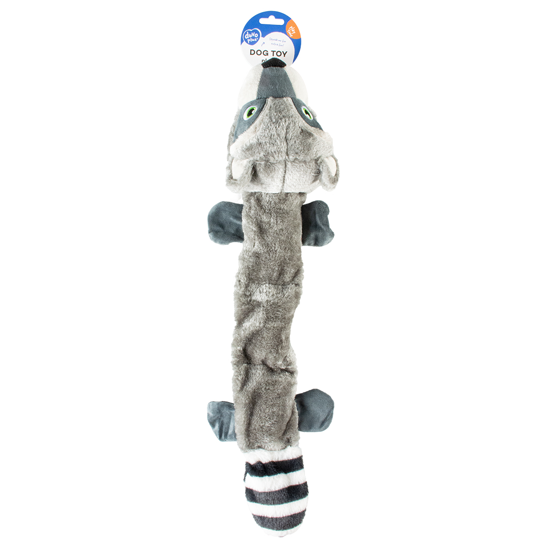 Peluche raton laveur squeaky gris - Facing