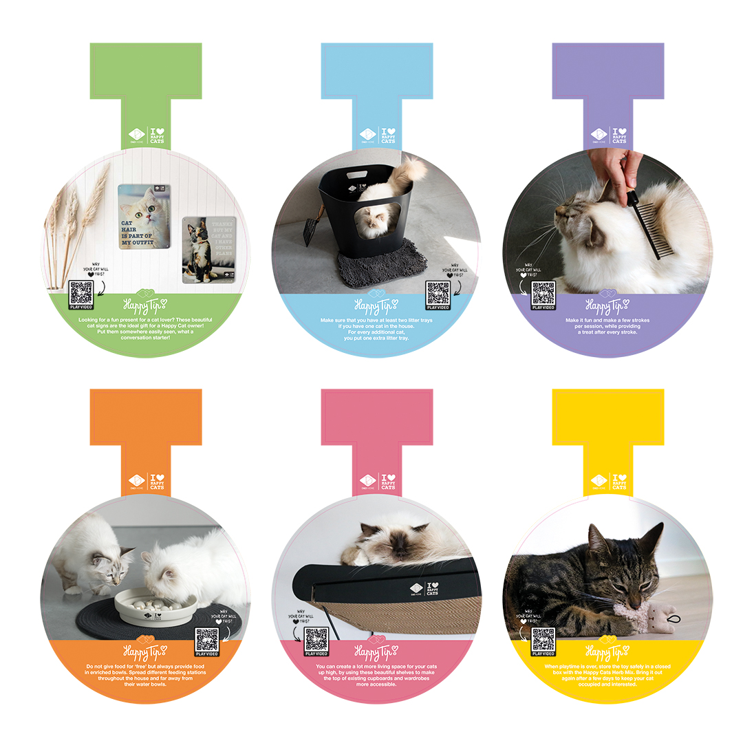 Wobbler i love happy cats eng/deu meerkleurig - Product shot