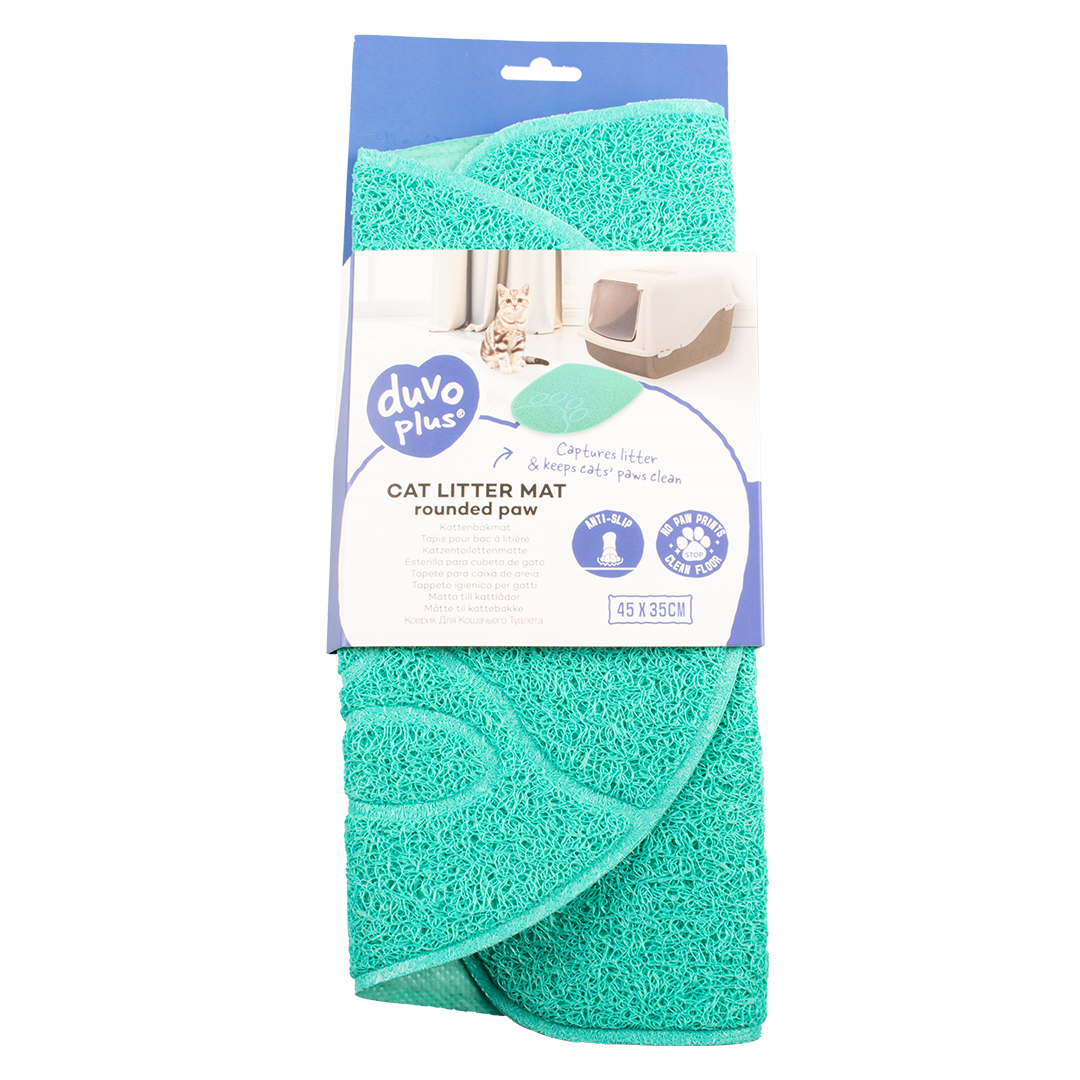 Cat litter mat rounded paw petrol - Verpakkingsbeeld