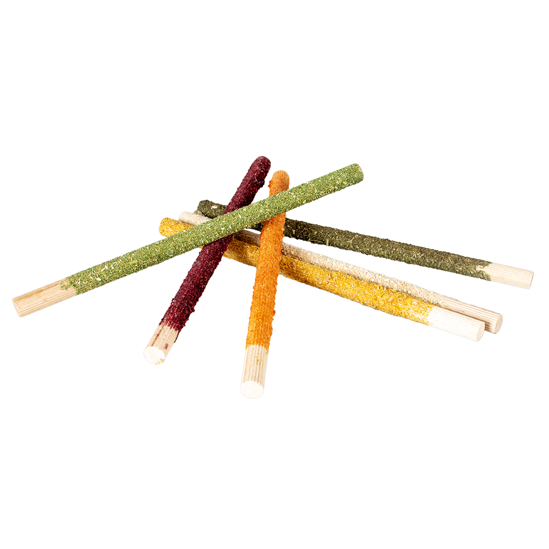 Houten knabbelsticks groenten & bloemen meerkleurig - Product shot