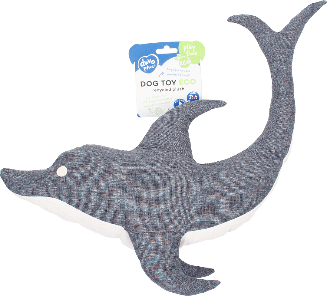 Eco pluche dolfijn grijs - Facing