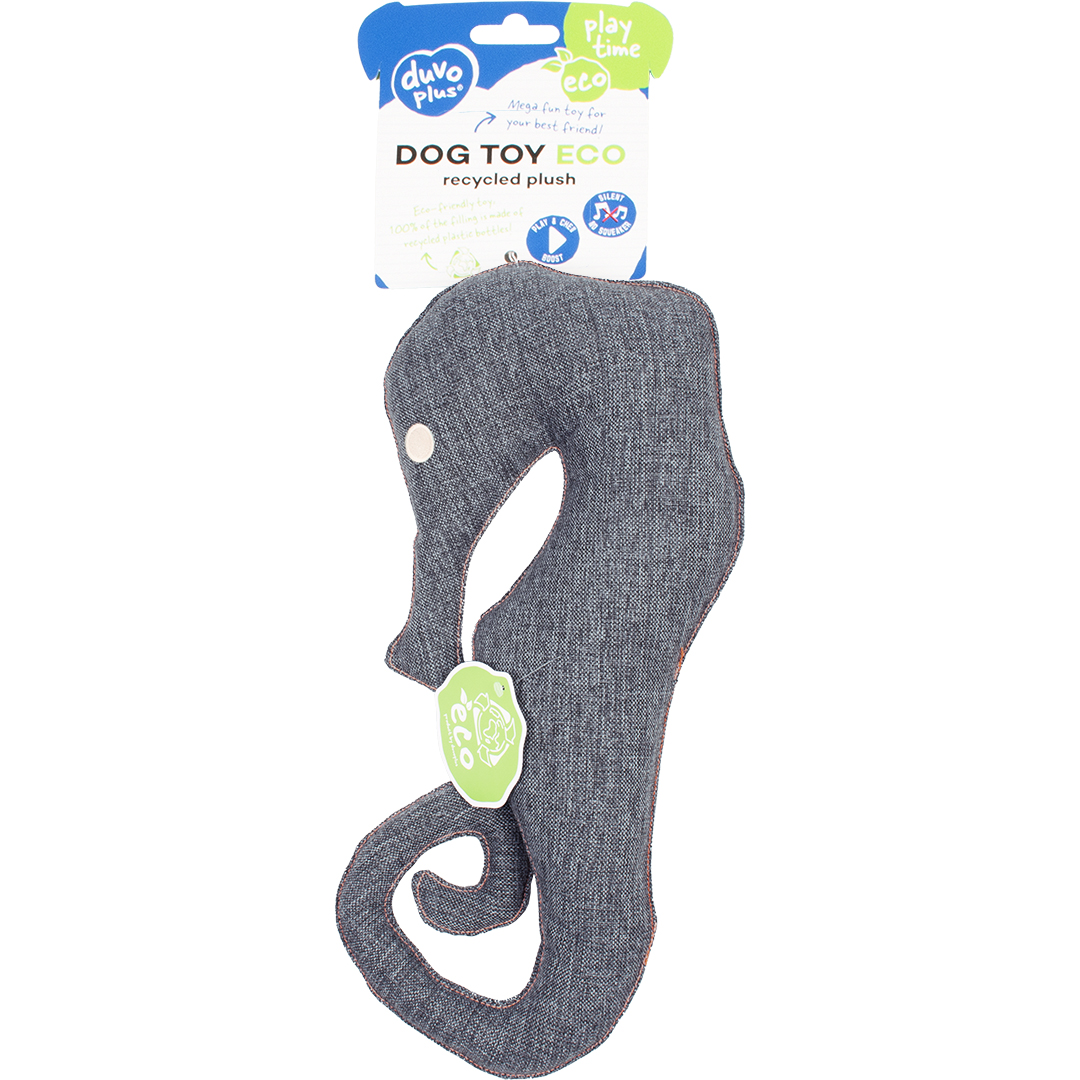 Eco peluche hippocampe gris - Facing