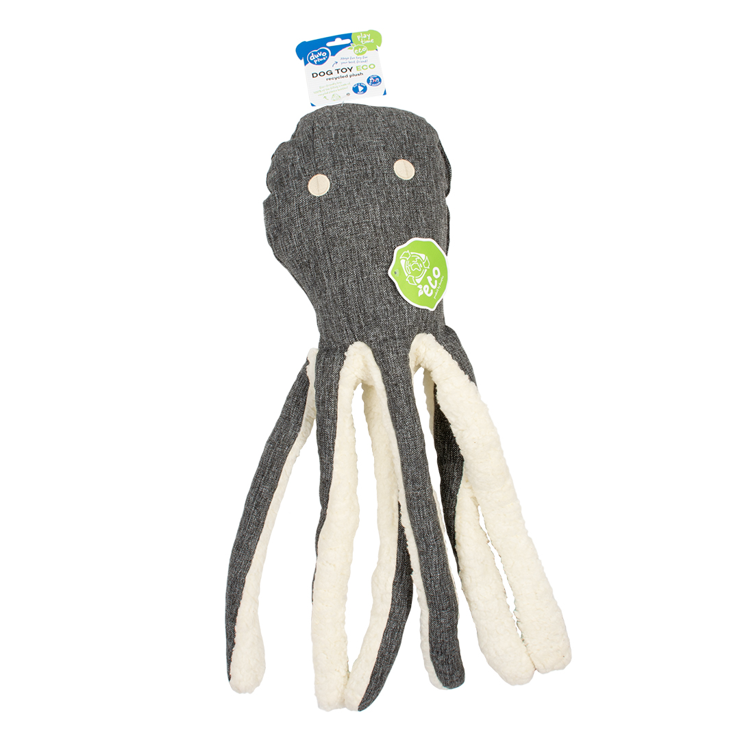 Eco pluche octopus grijs - Verpakkingsbeeld