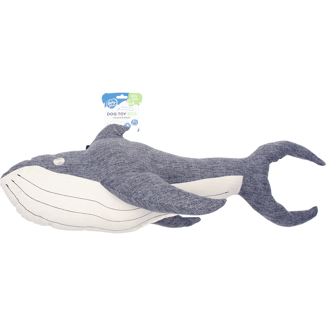 Eco pluche walvis grijs - Facing