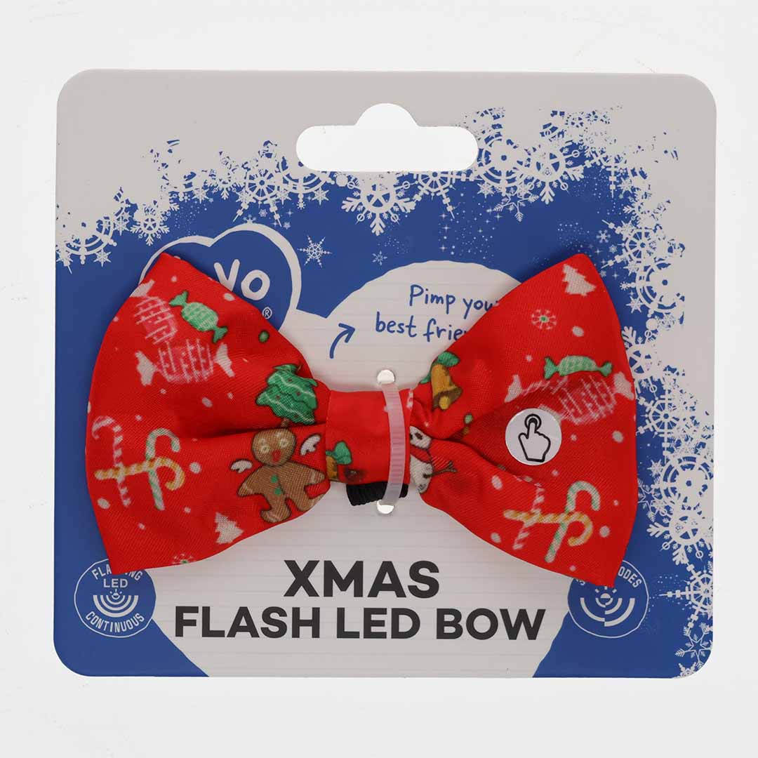 Xmas flash led bow red - Verpakkingsbeeld