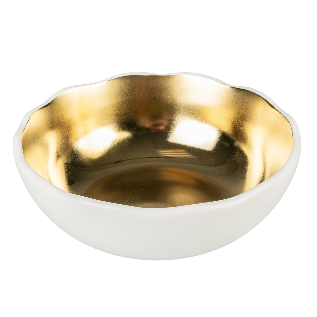 Feeding bowl stone organic white/gold - <Product shot>