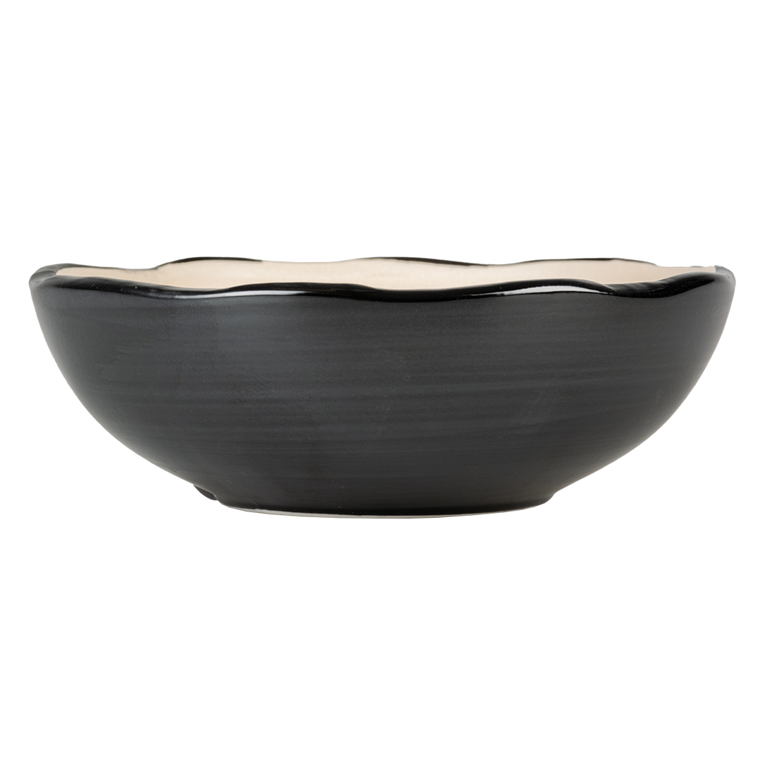 Feeding bowl stone organic black/white - Facing