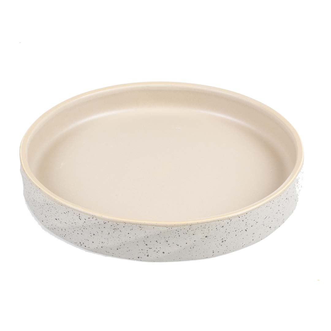 Eetschaal Stone wavy dune Grijsgroen - Product shot