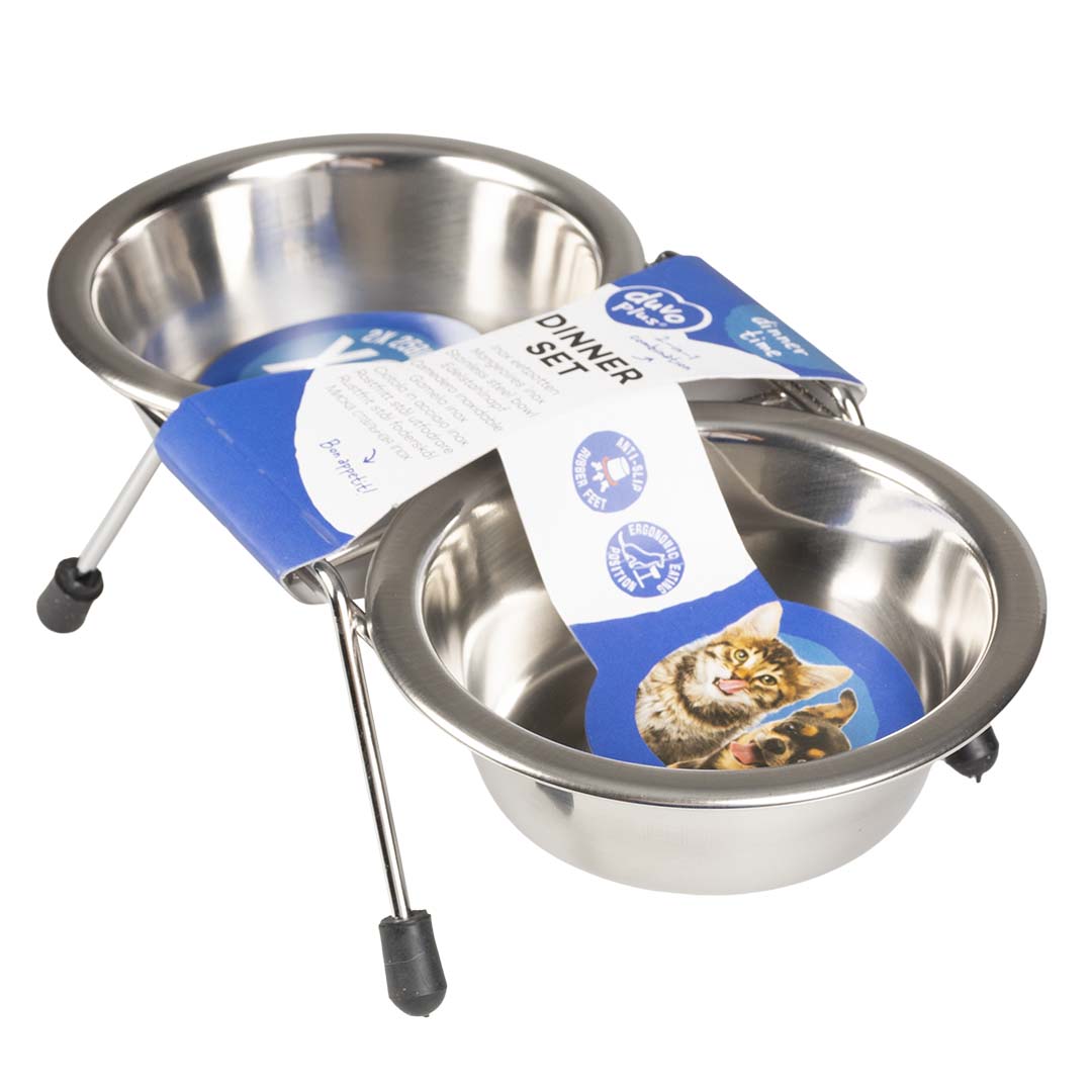Dinner set draadstaander + kommen Zilver - Verpakkingsbeeld