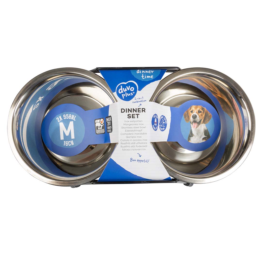 Dinner set draadstaander + kommen Zilver - Verpakkingsbeeld