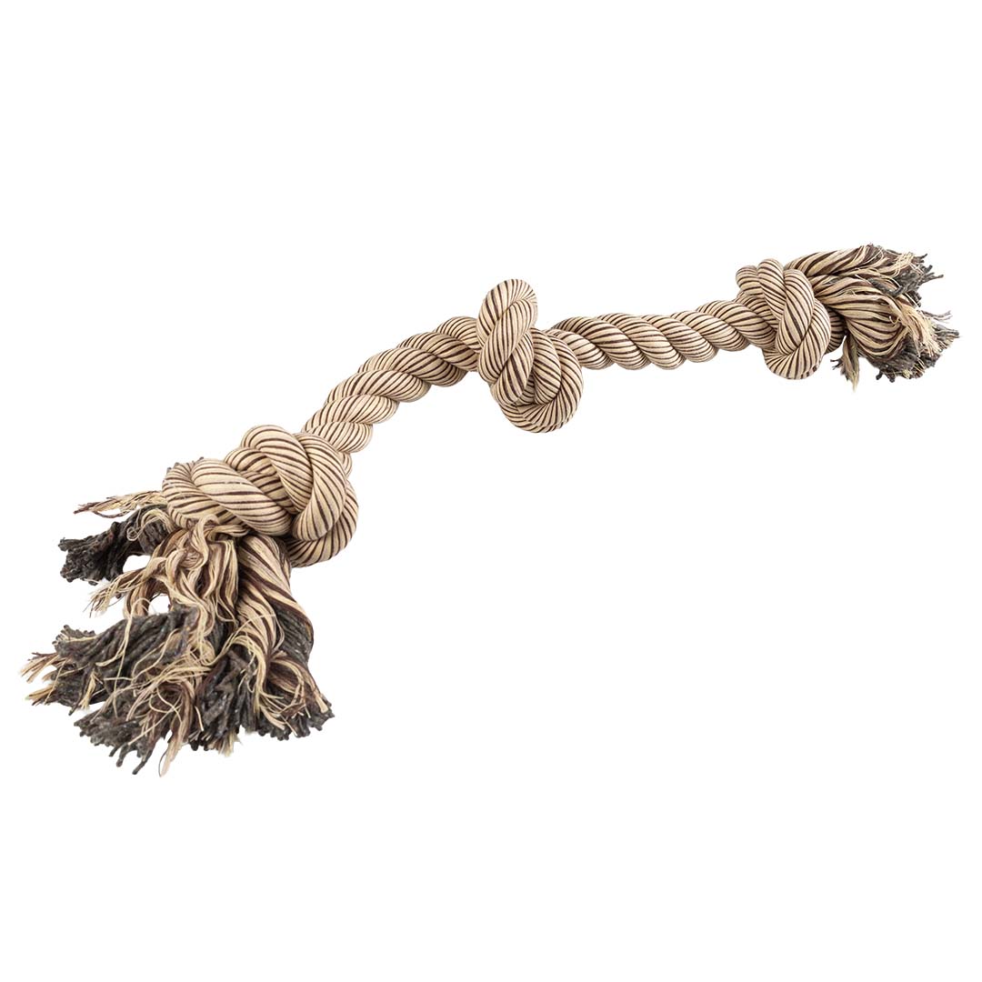 Flossy touw met 3 knopen Bruin - Product shot
