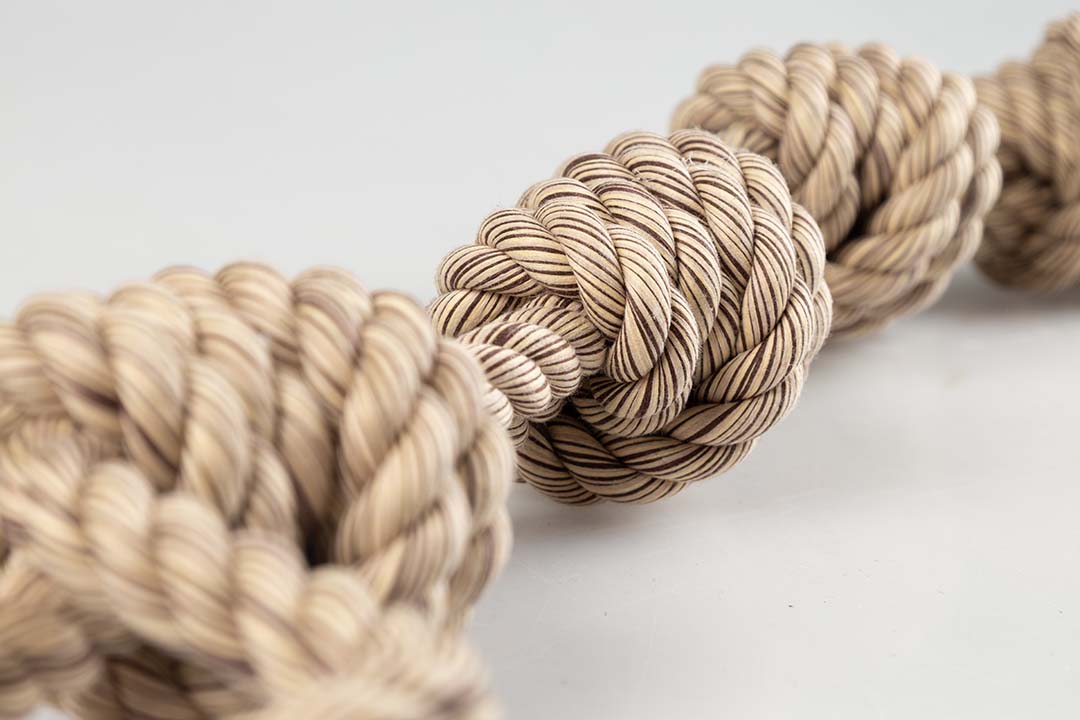 Flossy dubbeltouw met 4 knopen Bruin - Detail 1