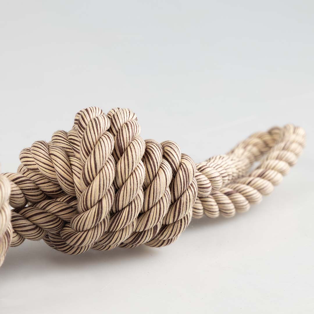 Flossy double rope with 4 knots Brown - Laroy Group