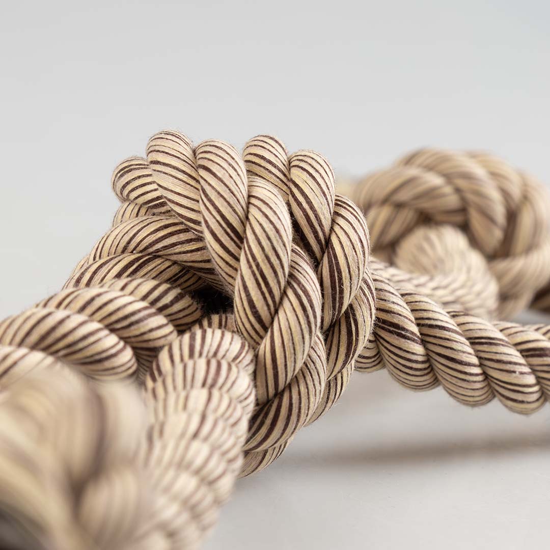 Flossy kruistouw met 4 knopen Bruin - Detail 1
