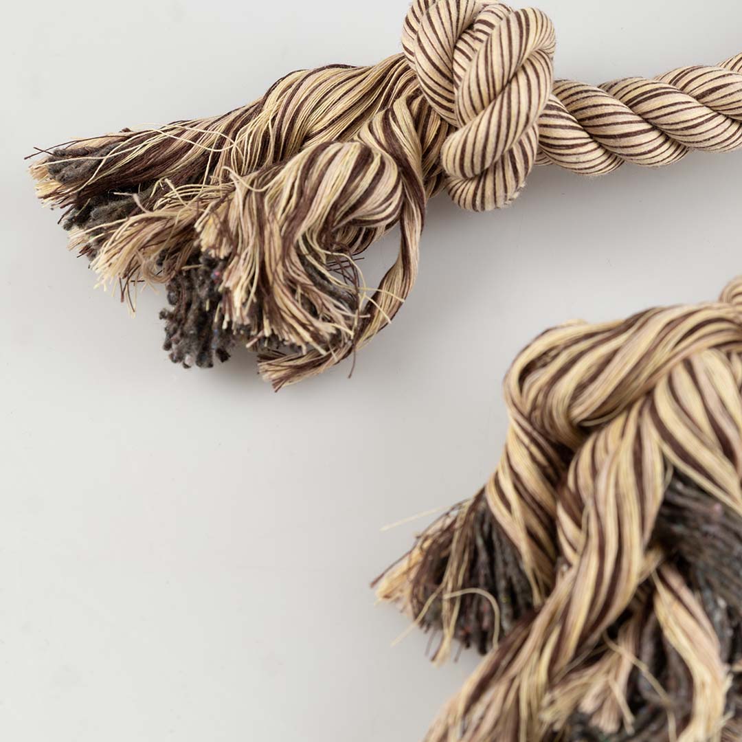 Flossy kruistouw met 4 knopen Bruin - Detail 2