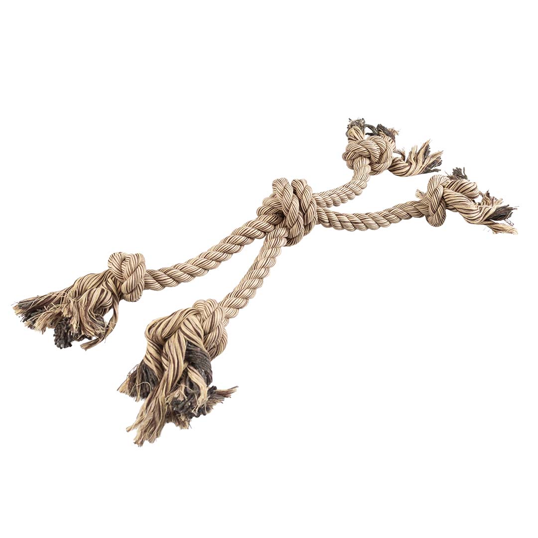 Flossy kruistouw met 4 knopen Bruin - Product shot