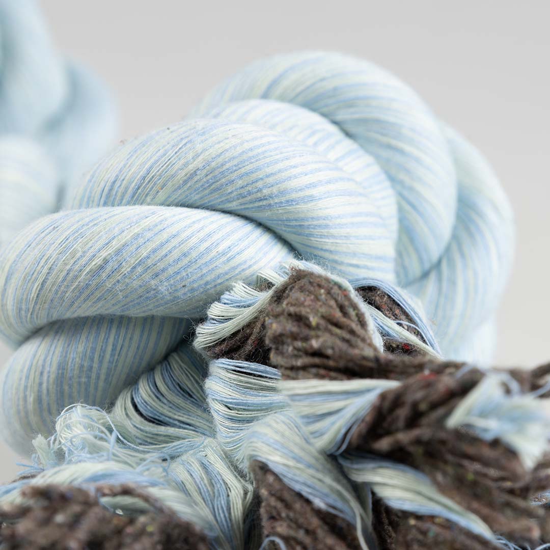 Flossy touw met 2 knopen Blauw - Detail 1