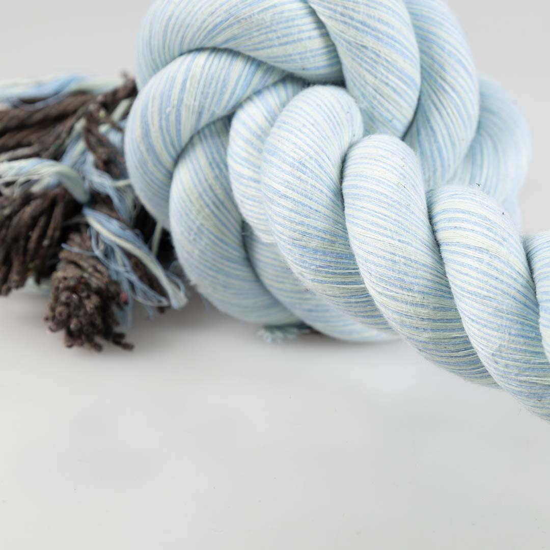 Flossy touw met 2 knopen Blauw - Detail 2