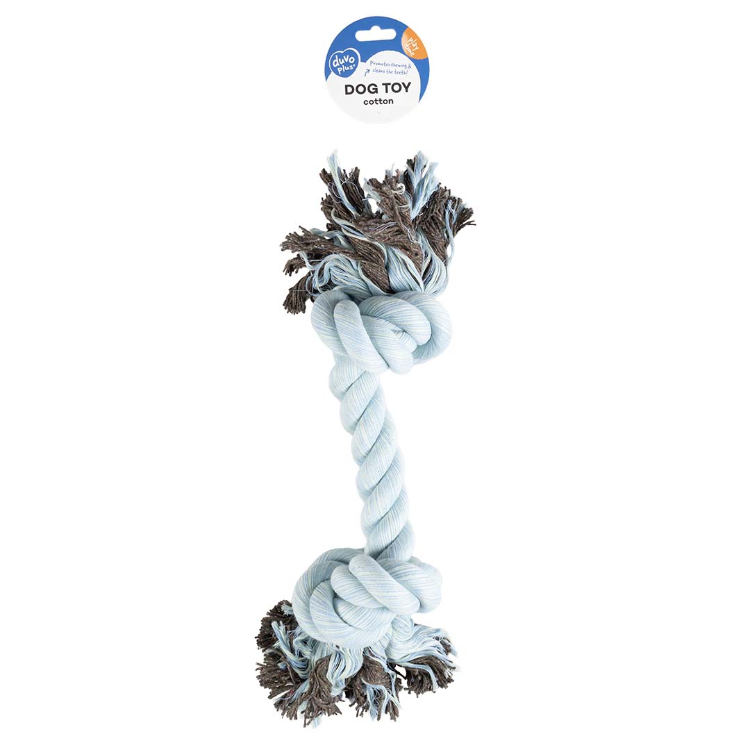 Flossy touw met 2 knopen Blauw - Verpakkingsbeeld