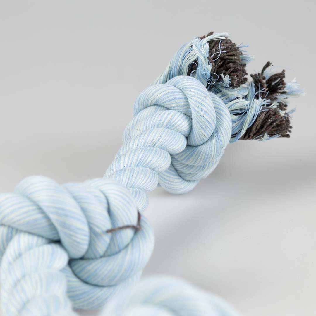 Flossy touw met 3 knopen Blauw - Detail 2