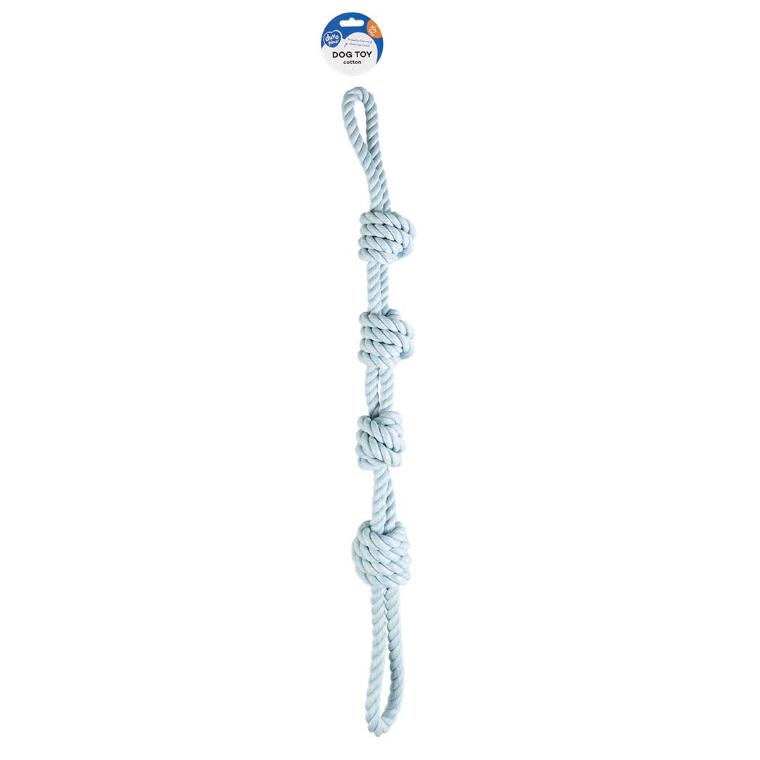 Flossy dubbeltouw met 4 knopen Blauw - Verpakkingsbeeld