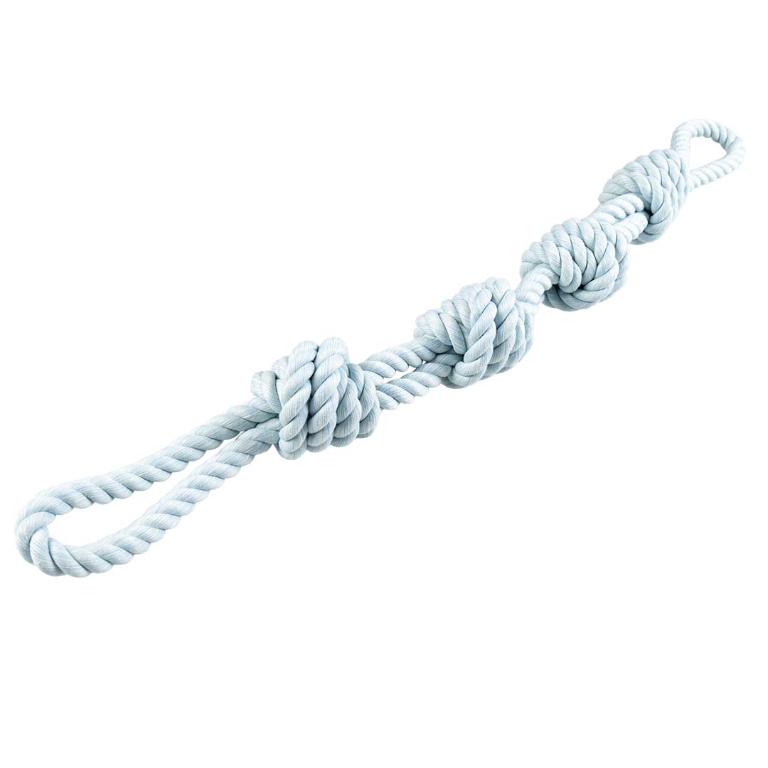 Flossy dubbeltouw met 4 knopen Blauw - Product shot