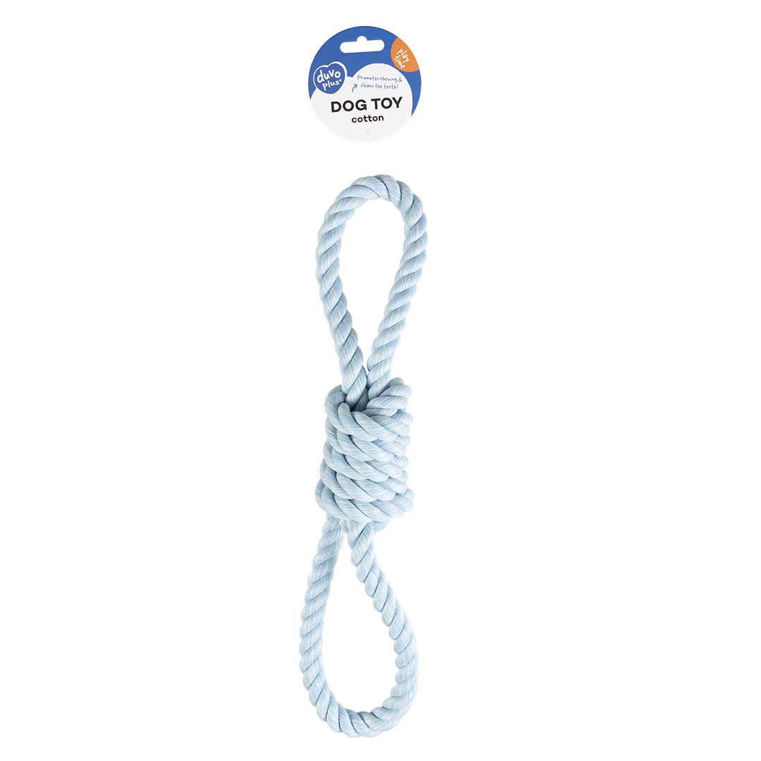 Flossy tuggertouw met 2 lussen Blauw - Verpakkingsbeeld