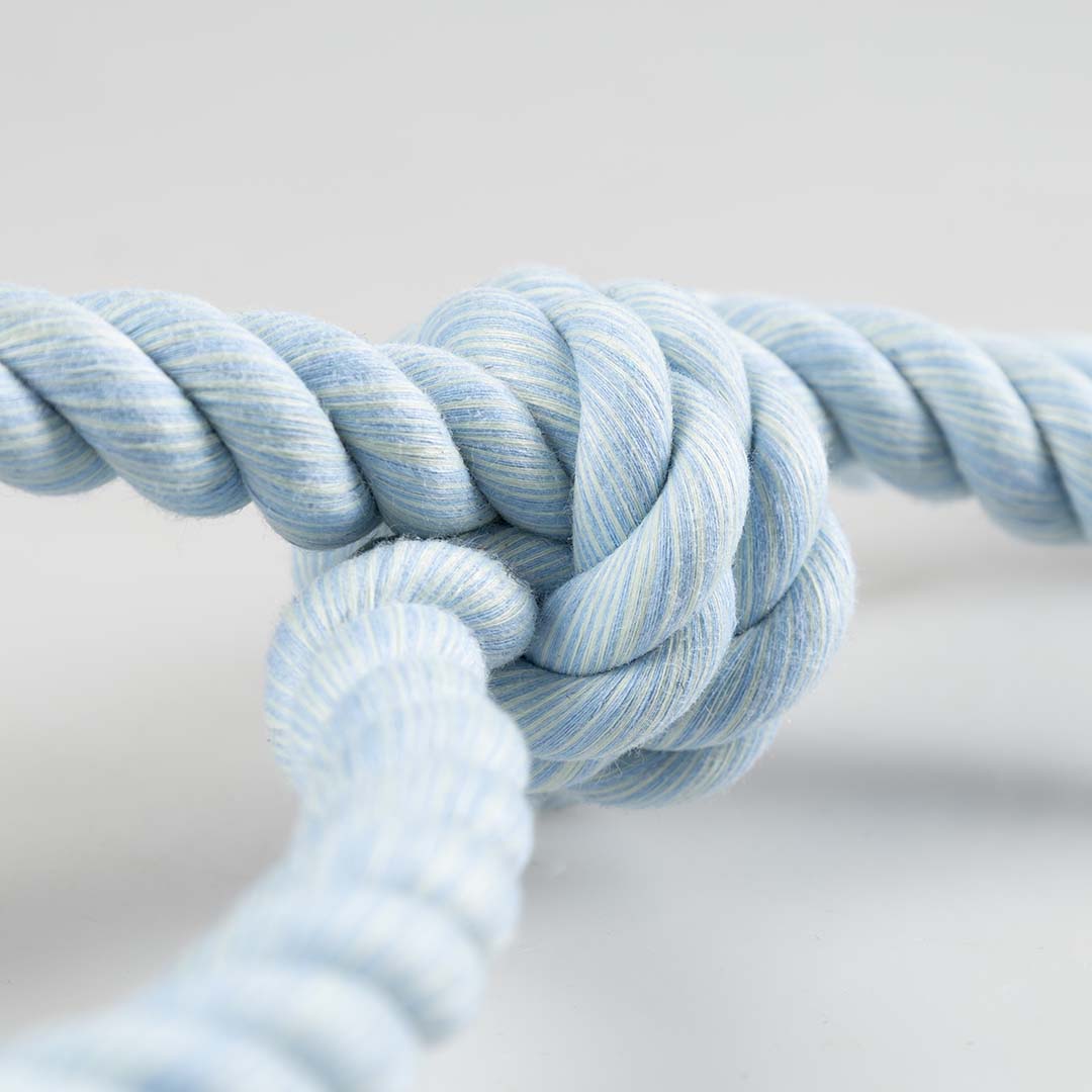 Flossy kruistouw met 4 knopen Blauw - Detail 1