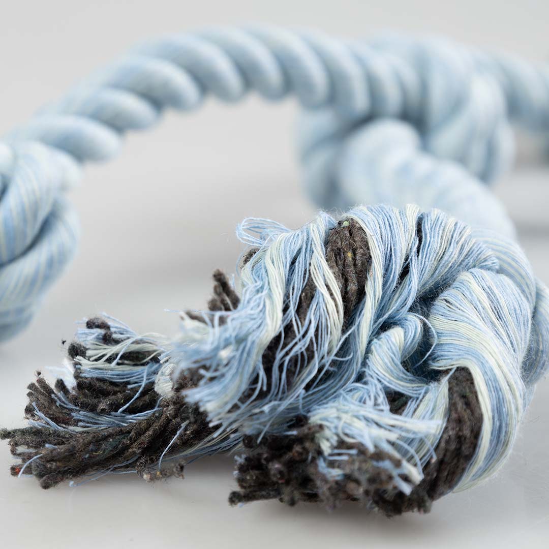 Flossy kruistouw met 4 knopen Blauw - Detail 2