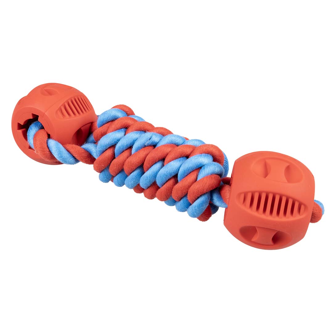 Rubrop haltertouw met 2 ballen Rood - Product shot