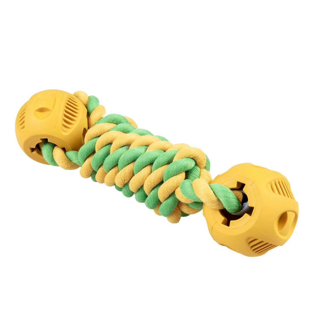 Rubrop dumbbell rope with 2 balls Yellow - Product shot