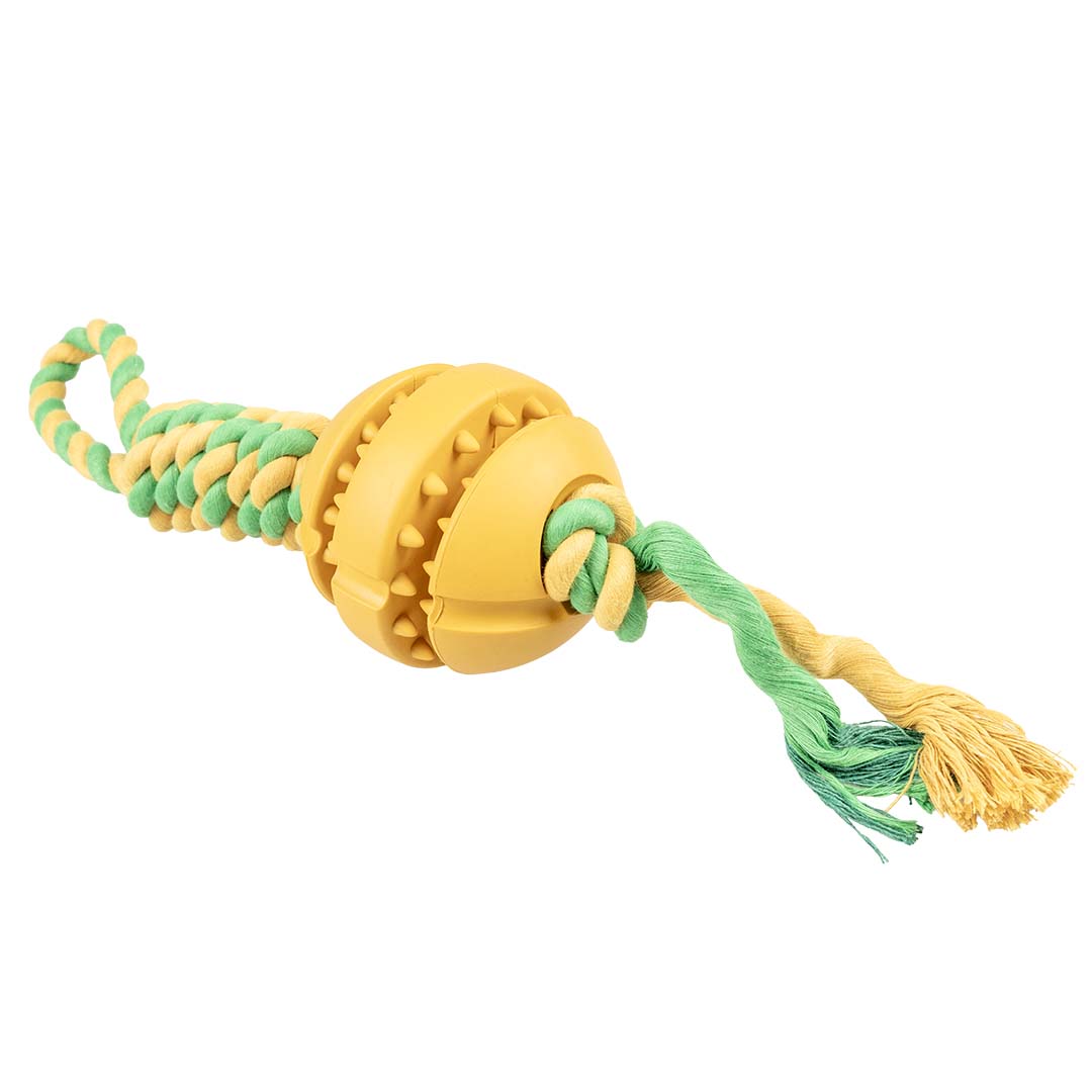 Rubrop tug rope with ball Yellow - Product shot