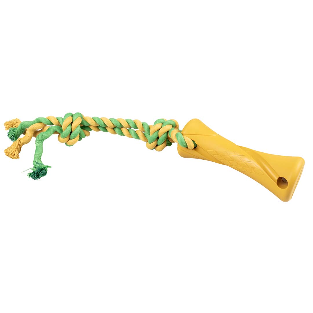 Rubrop tuggertouw met halter Geel - Product shot