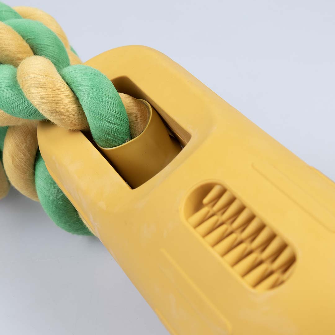 Rubrop tuggertouw met stick Geel - Detail 2