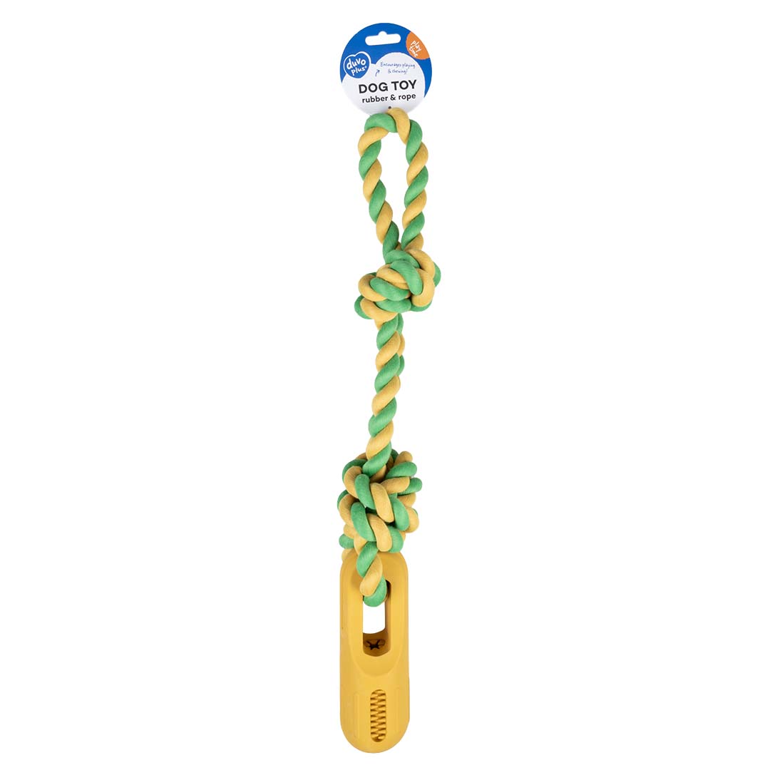 Rubrop tuggertouw met stick Geel - Verpakkingsbeeld